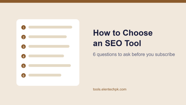 How to Choose an SEO Tool